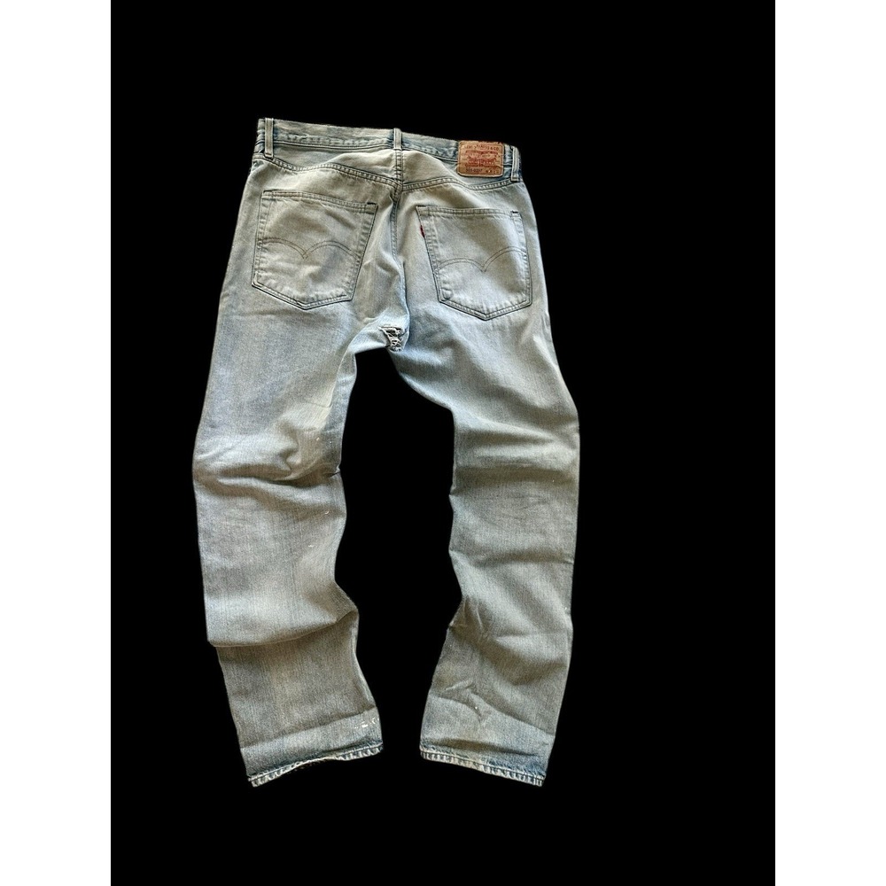 Levi's LVC 505 Redline Selvedge‎ Denim Jeans 35.5x31 Big E Talon Zip Light Wash